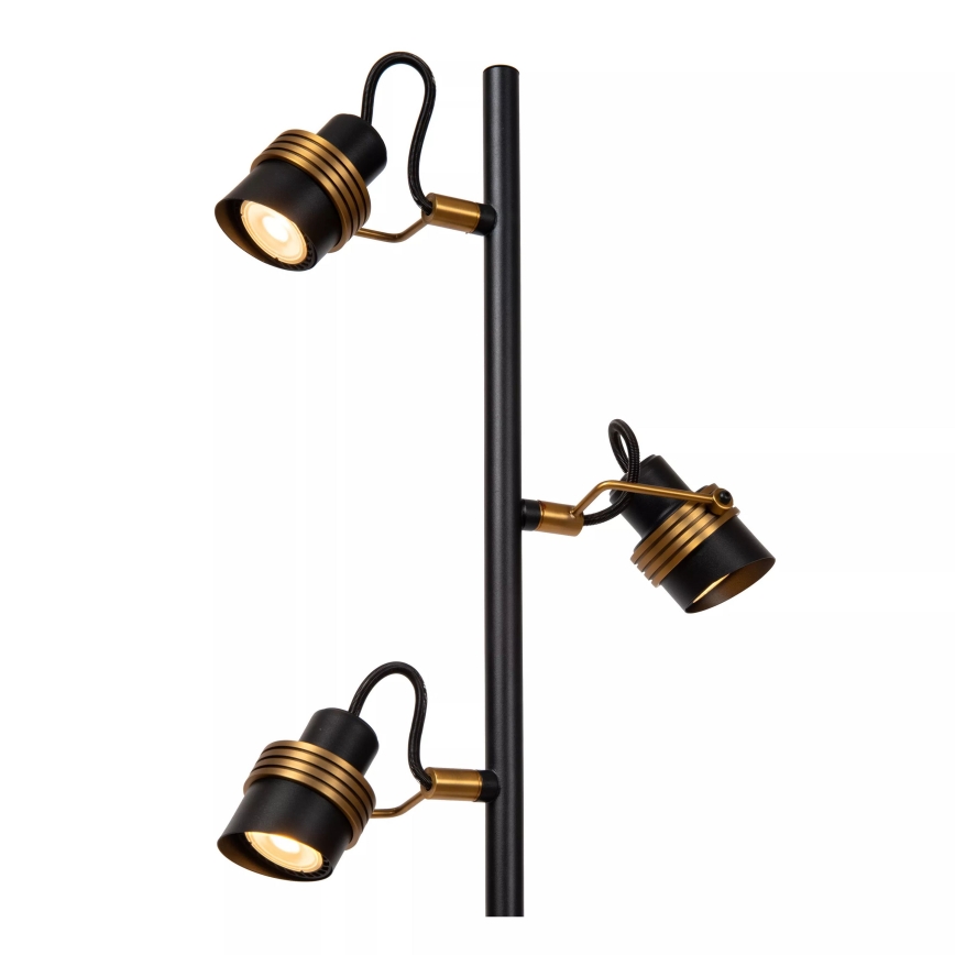 Lucide 34744/03/30 - Stojacia lampa TUNDRAN 3xGU10/5W/230V čierna