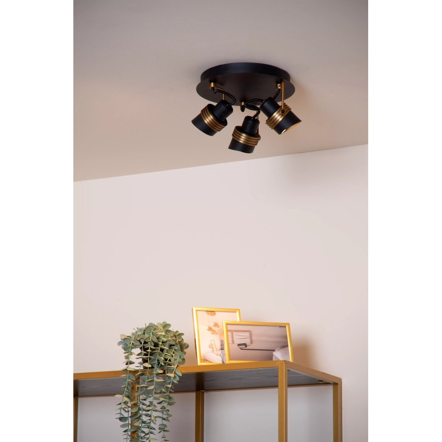 Lucide 34944/13/30 - Bodové svietidlo TUNDRAN 3xGU10/5W/230V čierna