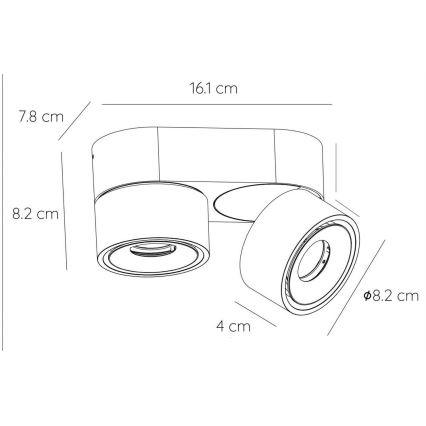 Lucide 35911/16/30 - LED Stmievateľné bodové svietidlo YUMIKO 2xLED/8W/230V čierna