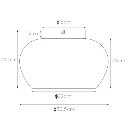 Lucide 45177/30/65 - Stropné svietidlo JUDE 1xE27/40W/230V