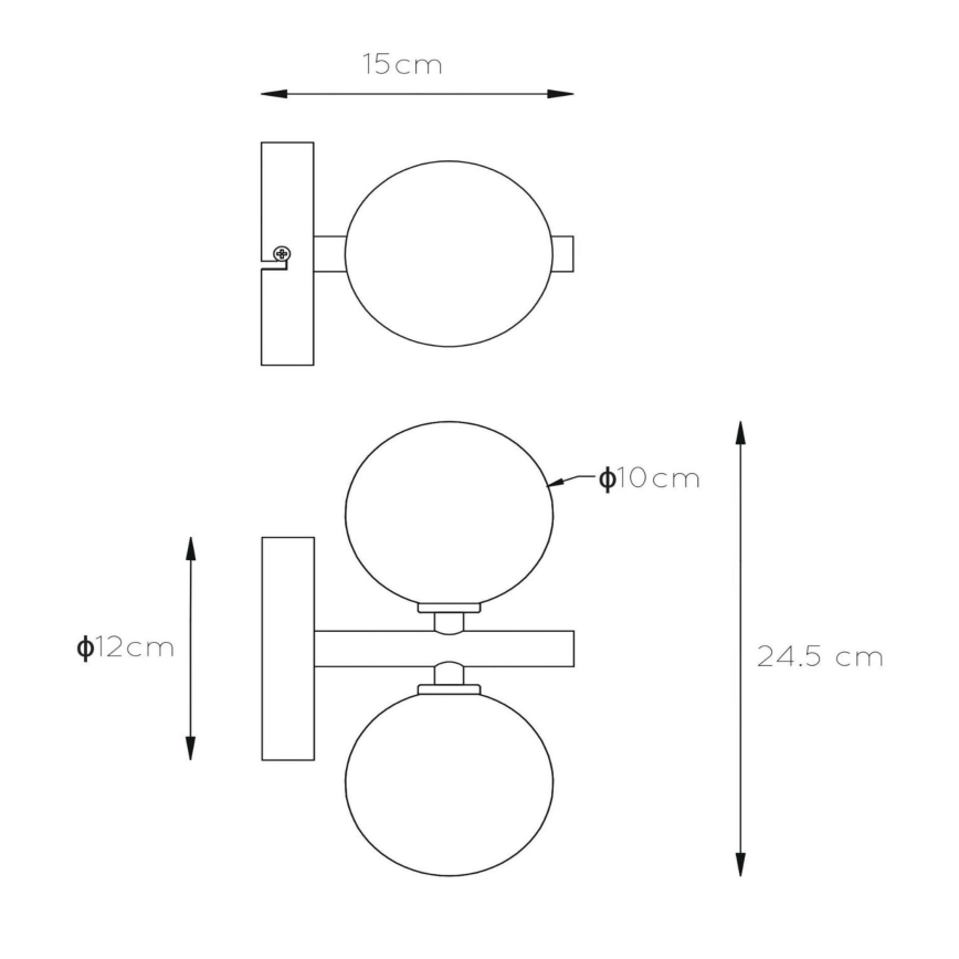 Lucide 45274/02/30 - Nástenné svietidlo TYCHO 2xG9/28W/230V čierna