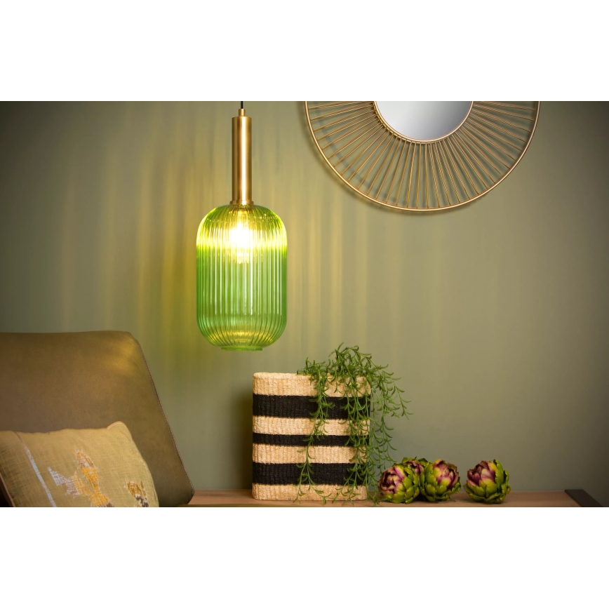Lucide 45386/20/33 - Luster na lanku MALOTO 1xE27/40W/230V pr. 20 cm zelená