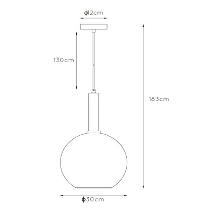 Lucide 45402/30/30 - Luster na lanku MARIUS 1xE27/40W/230V čierna