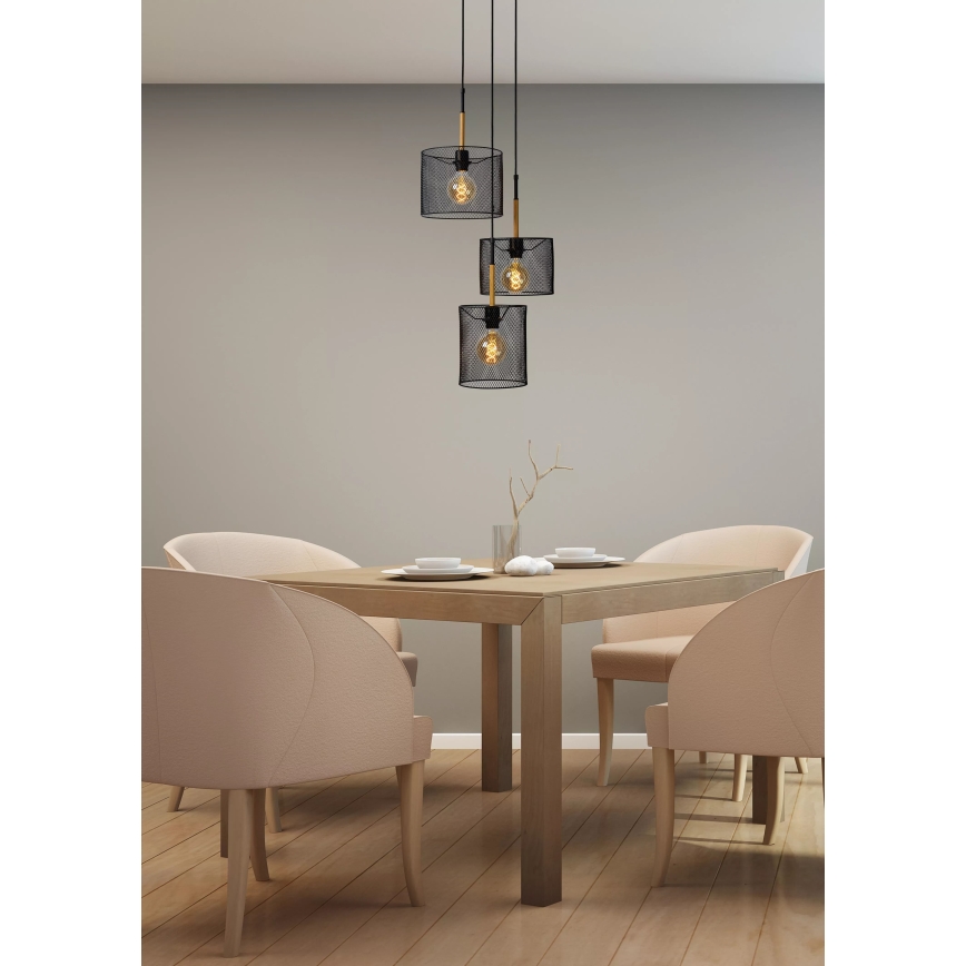 Lucide 45459/03/30 - Luster na lanku BASKETT 3xE27/40W/230V