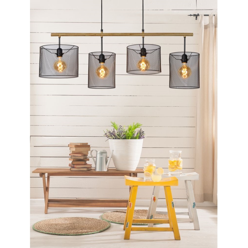 Lucide 45459/04/30 - Luster na tyči BASKETT 4xE27/60W/230V