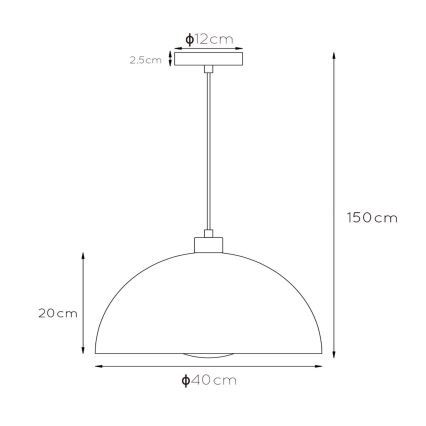 Lucide 45496/01/35 - Luster na lanku SIEMON 1xE27/40W/230V modrá