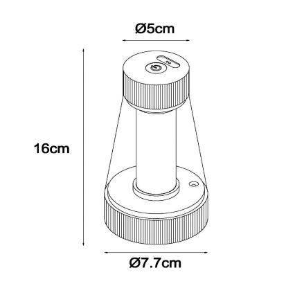 Lucide 45500/01/44 - LED Stmievateľná dotyková vonkajšia lampa LORALI LED/1,2W/4V USB IP44 2000 mAh žltá