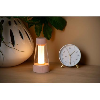 Lucide 45500/01/66 - LED Stmievateľná dotyková vonkajšia lampa LORALI LED/1,2W/4V USB IP44 2000 mAh ružová
