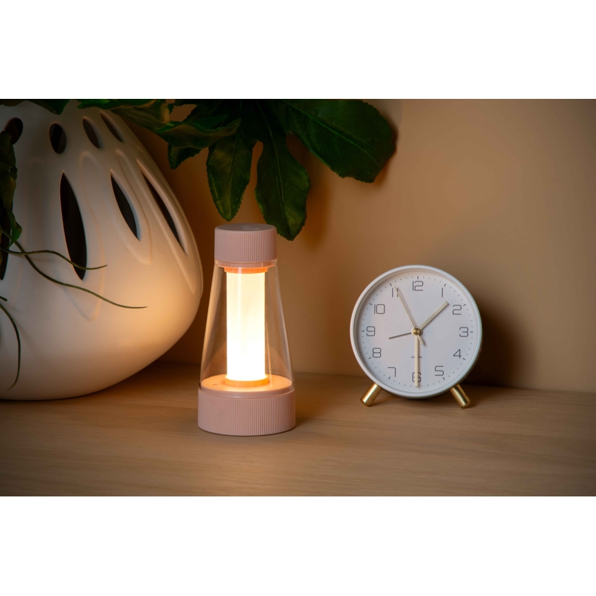 Lucide 45500/01/66 - LED Stmievateľná dotyková vonkajšia lampa LORALI LED/1,2W/4V USB IP44 2000 mAh ružová