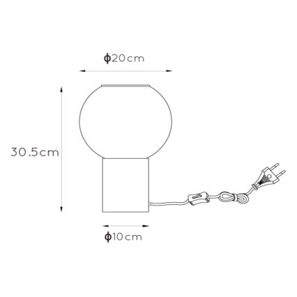 Lucide 45502/01/30 - Stolná lampa MARIUS 1xE27/40W/230V čierna