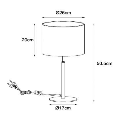 Lucide 45509/81/38 - Stolná lampa MAYA 1xE27/40W/230V krémová