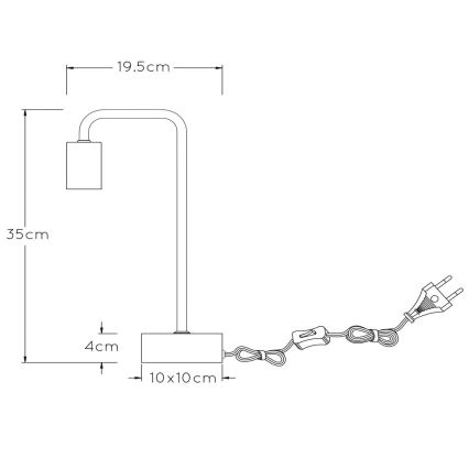 Lucide 45565/01/30 - Stolná lampa LORIN 1xE27/40W/230V čierna