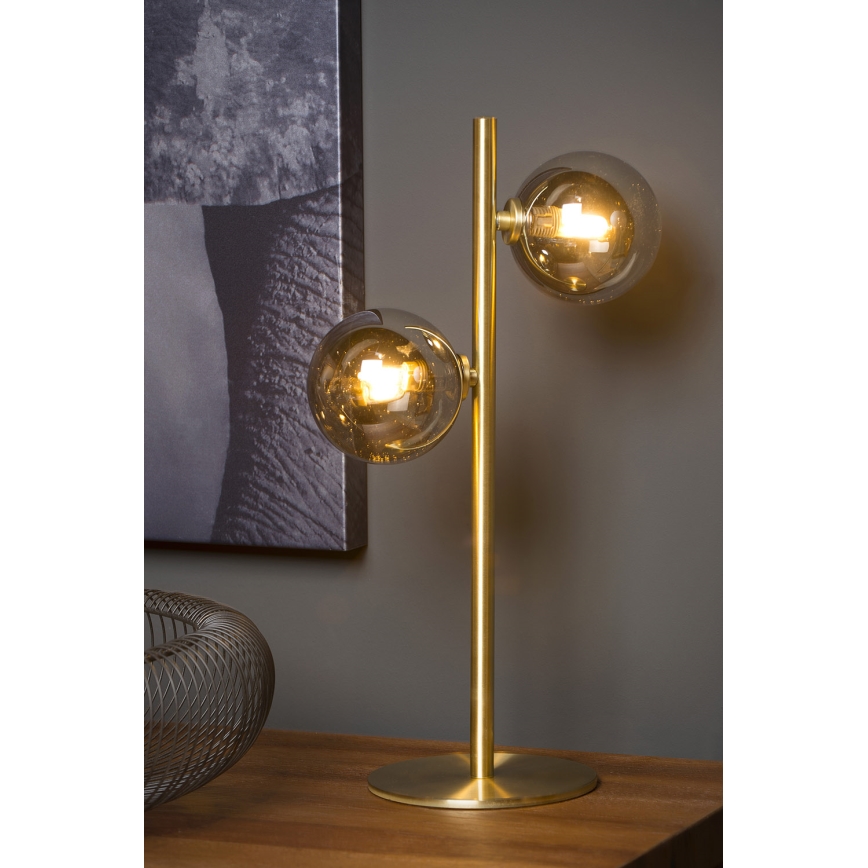 Lucide 45574/02/02 - Stolná lampa TYCHO 2xG9/28W/230V zlatá