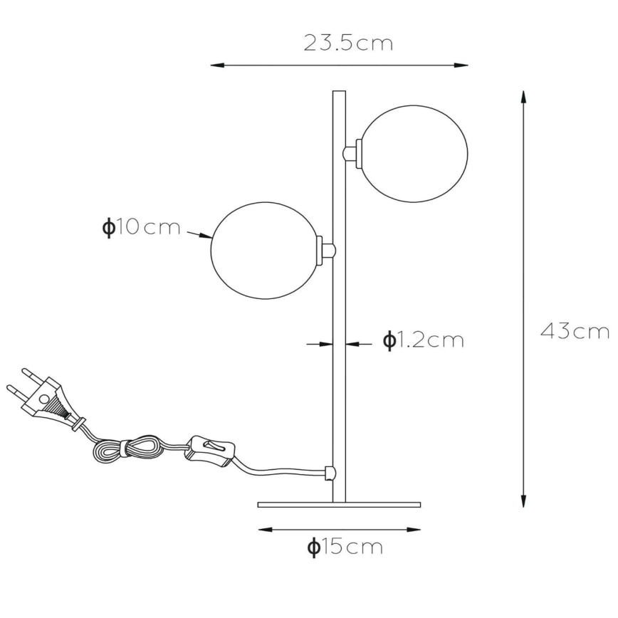 Lucide 45574/02/30 - Stolná lampa TYCHO 2xG9/28W/230V čierna
