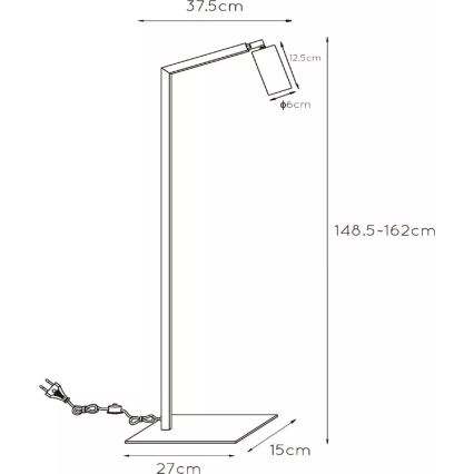 Lucide 45799/01/30 - Stojacia lampa SYBIL 1xGU10/35W/230V čierna/zlatá