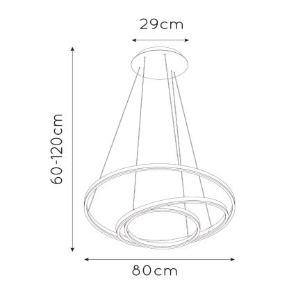 Lucide 46402/99/30 - LED Stmievateľný luster na lanku TRINITI LED/136W/230V čierna