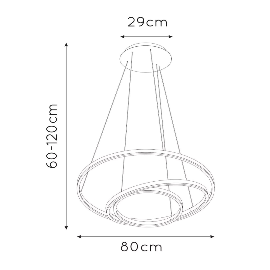 Lucide 46402/99/30 - LED Stmievateľný luster na lanku TRINITI LED/136W/230V čierna