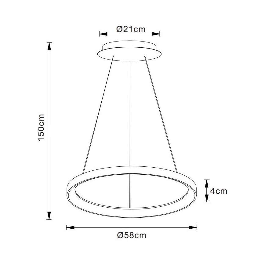 Lucide 46403/48/02 - LED Stmievateľný luster na lanku VIDAL LED/48W/230V pr. 58 cm zlatá