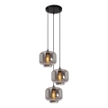 Lucide 46413/13/65 - Luster na lanku MEDINE 3xE27/40W/230V dymová
