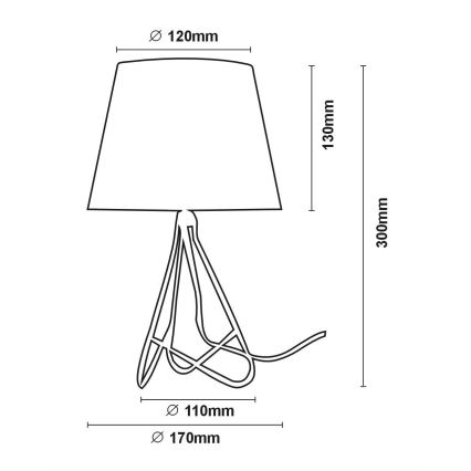 Lucide 47500/81/11 - Stolná lampa GITTA 1xE14/40W/230V čierna