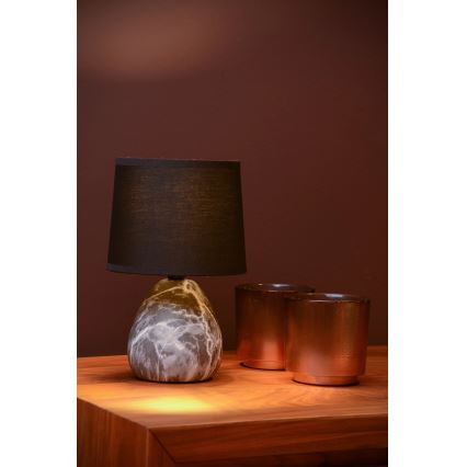 Lucide 47508/81/30 - Stolná lampa MARMO 1xE14/40W/230V čierna