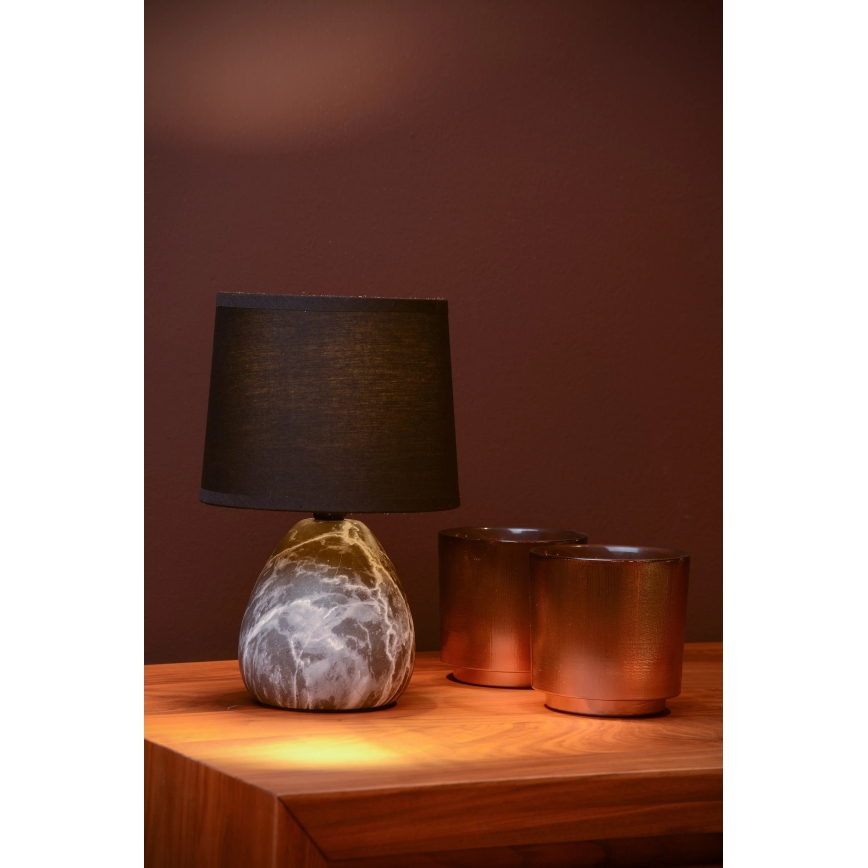 Lucide 47508/81/30 - Stolná lampa MARMO 1xE14/40W/230V čierna
