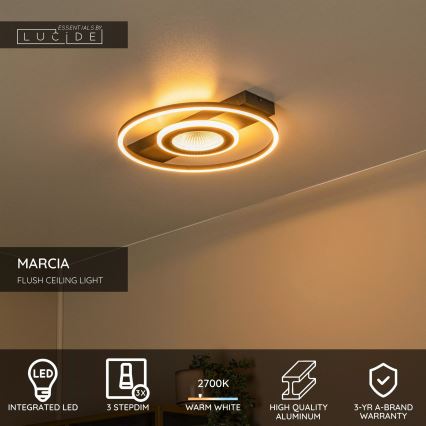 Lucide 53100/30/30 - LED stmievateľné stropné svietidlo MARCIA LED/32W/230V 2700K 40x42 cm