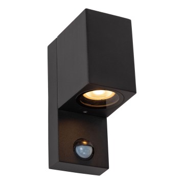 Lucide 69802/01/30 - Vonkajšie svietidlo so senzorom ZARO 1xGU10/7W/230V IP65 čierna