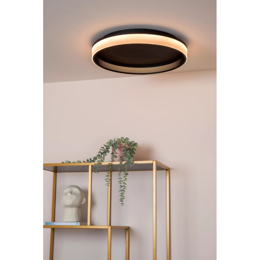 Lucide 71102/40/30 - LED Stmievateľné stropné svietidlo ESTREJA LED/40W/230V 2500-3000K pr. 40 cm čierna + diaľkové ovládanie