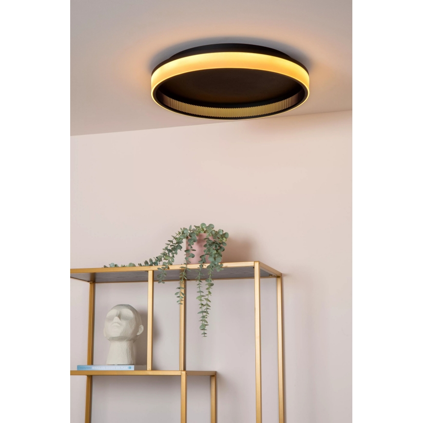 Lucide 71102/40/30 - LED Stmievateľné stropné svietidlo ESTREJA LED/40W/230V 2500-3000K pr. 40 cm čierna + diaľkové ovládanie