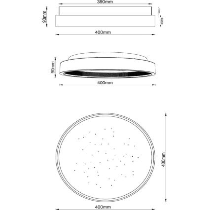 Lucide 71102/40/30 - LED Stmievateľné stropné svietidlo ESTREJA LED/40W/230V 2500-3000K pr. 40 cm čierna + diaľkové ovládanie