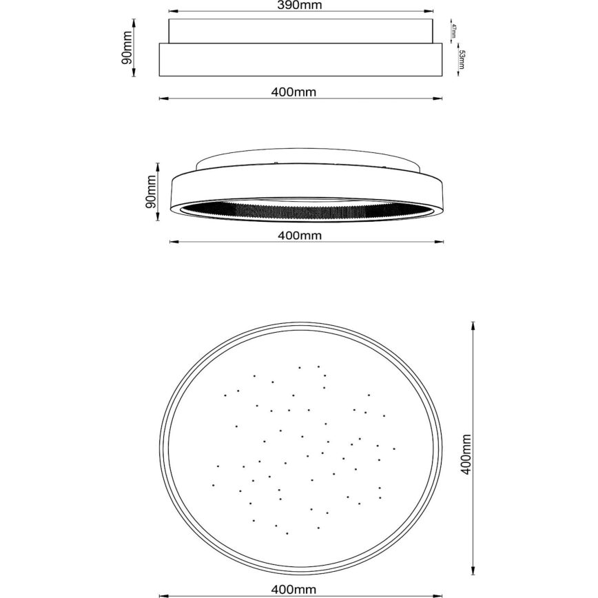 Lucide 71102/40/30 - LED Stmievateľné stropné svietidlo ESTREJA LED/40W/230V 2500-3000K pr. 40 cm čierna + diaľkové ovládanie