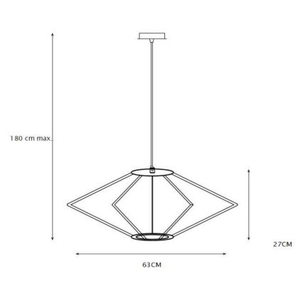 Lucide 73407/63/02 - Luster na lanku DIAMOND 1xE27/60W/230V