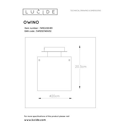 Lucide 74102/20/65 - LED Stmievateľné stropné svietidlo OWINO 1xGU10/5W/230V