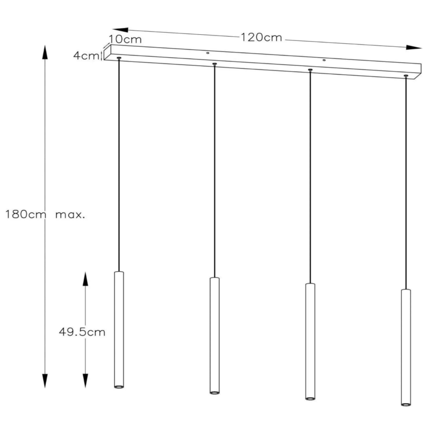 Lucide 74403/04/30 - LED Stmievateľný luster na lanku LORENZ 4xLED/4W/230V čierna