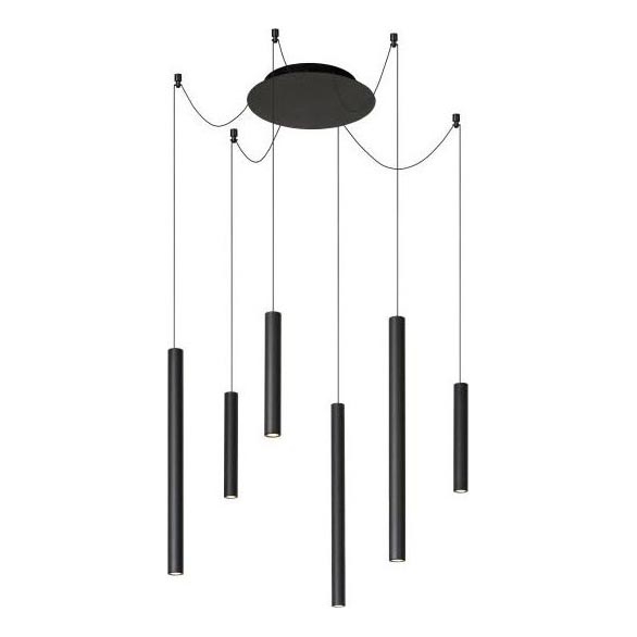 Lucide 74403/06/30 - LED Stmievateľný luster na lanku LORENZ 6xLED/4W/230V pavúk čierna