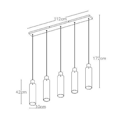 Lucide 74404/05/65 - Luster na lanku ORLANDO 5xE27/40W/230V