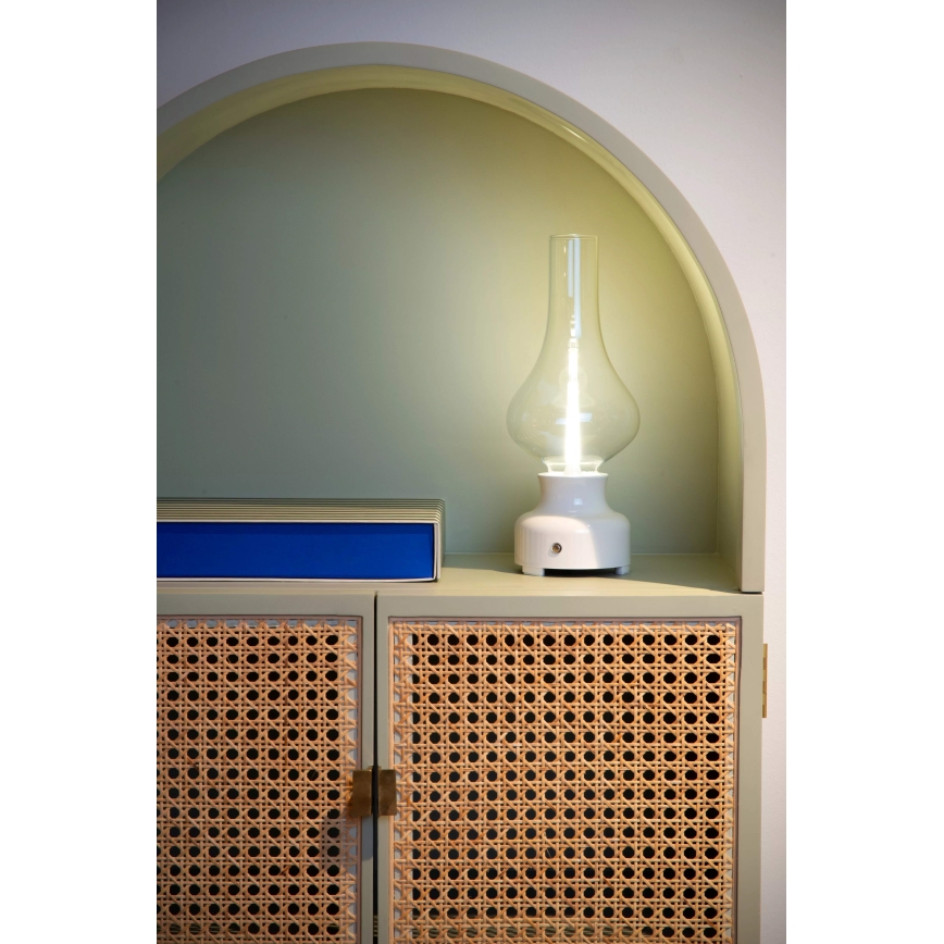 Lucide 74516/02/31 - LED Stmievateľná dotyková stolná lampa JASON LED/2W/230V USB 2000 mAh biela