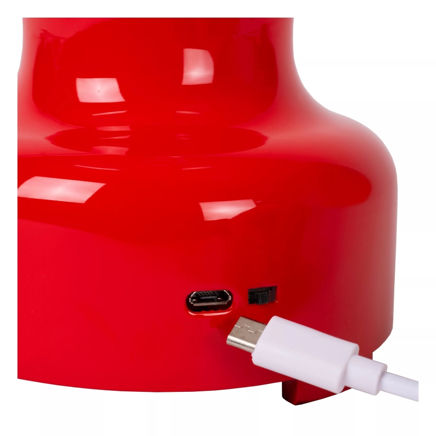 Lucide 74516/02/32 - LED Stmievateľná dotyková stolná lampa JASON LED/2W/230V USB 2000 mAh červená