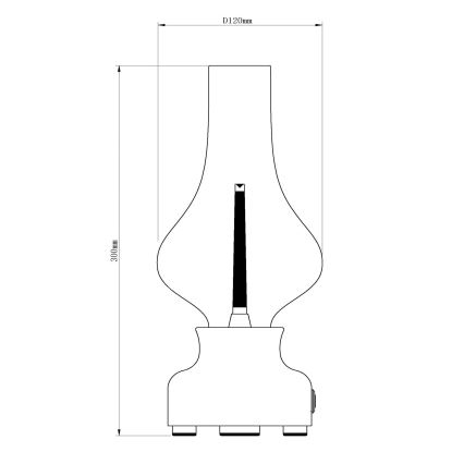 Lucide 74516/02/32 - LED Stmievateľná dotyková stolná lampa JASON LED/2W/230V USB 2000 mAh červená
