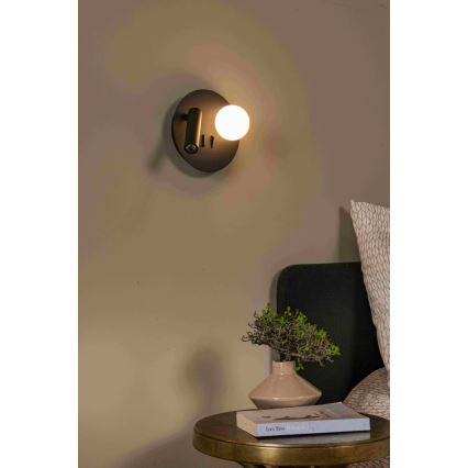 Lucide 77286/02/30 - LED Nástenné svietidlo MATIZ 2xLED/3,5W/230V USB čierna