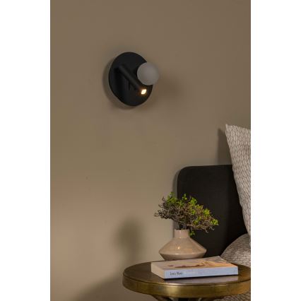 Lucide 77286/02/30 - LED Nástenné svietidlo MATIZ 2xLED/3,5W/230V USB čierna