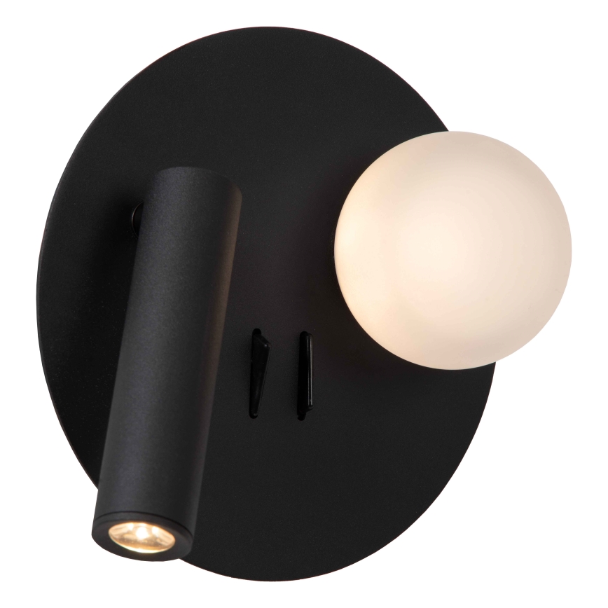 Lucide 77286/02/30 - LED Nástenné svietidlo MATIZ 2xLED/3,5W/230V USB čierna