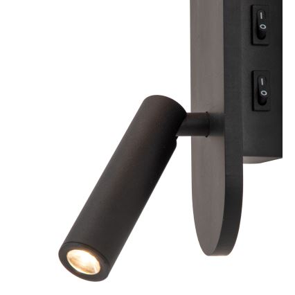 Lucide 77287/05/30 - LED Nástenné svietidlo KELLY 1xG9/5W + LED/3,5W/230V čierna