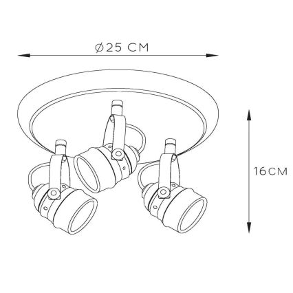 Lucide 77974/15/17 - LED bodové svietidlo CIGAL 3xGU10/5W/230V medená