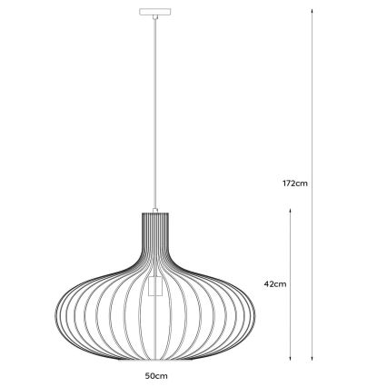 Lucide 78374/50/30 - Závesné svietidlo MANUELA 1xE27/60W/230V čierne 50 cm