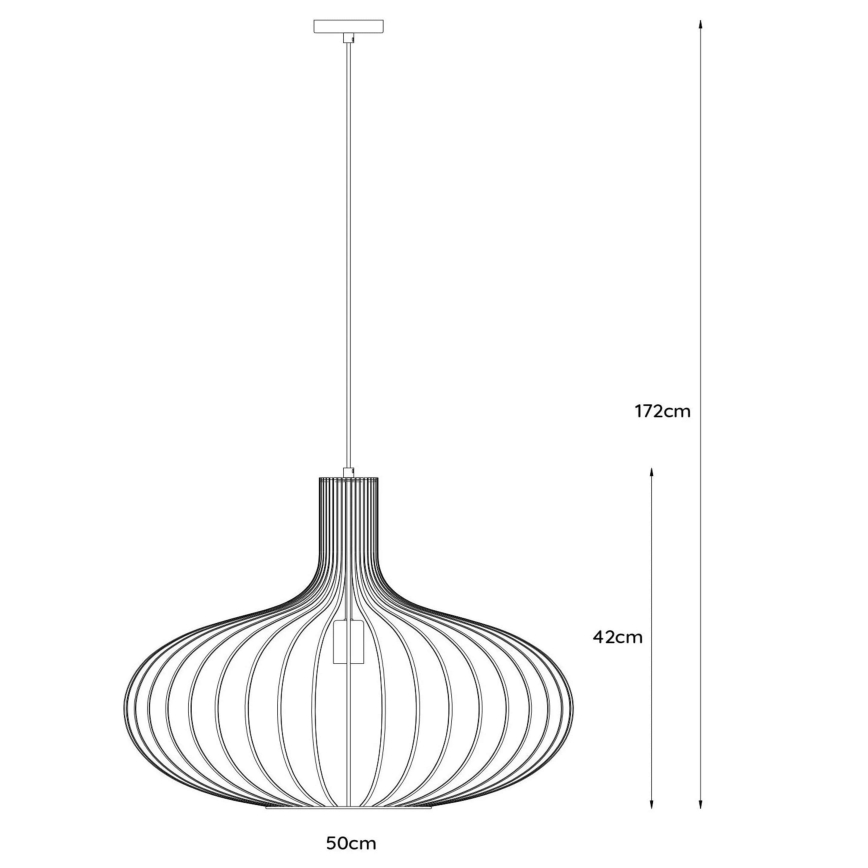 Lucide 78374/50/30 - Závesné svietidlo MANUELA 1xE27/60W/230V čierne 50 cm