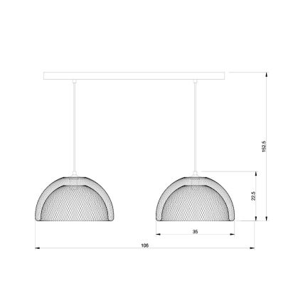 Lucide 78387/02/30 - Luster na lanku MESH 2xE27/60W/230V