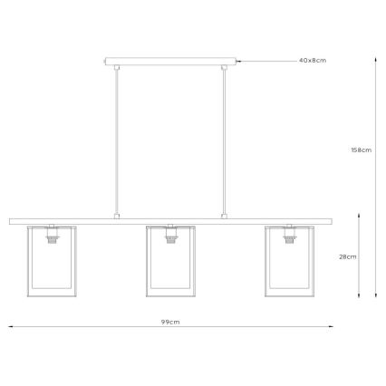 Lucide 78394/03/30 - Luster na lanku DOUNIA 3xE27/40W/230V
