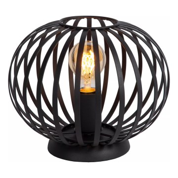 Lucide 78574/25/30 - Stolná lampa MANUELA 1xE27/40W/230V pr. 25,5 cm čierna